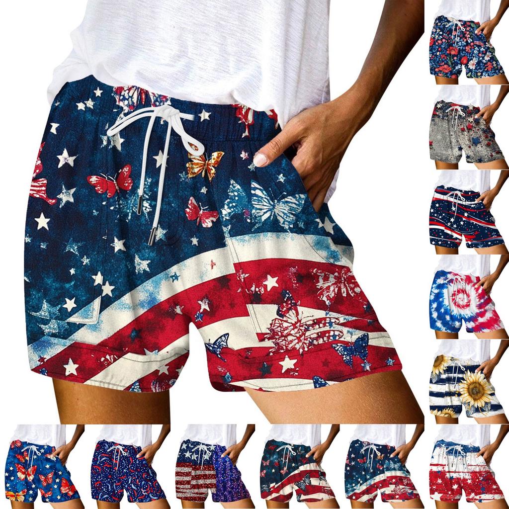 Women's Casual  Summer Elastic Beach Shorts  Print Casual Shorts