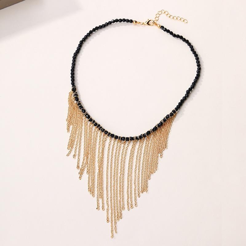 Jewelry exaggerated bead chain pendant personalized niche o-chain fringed necklace female