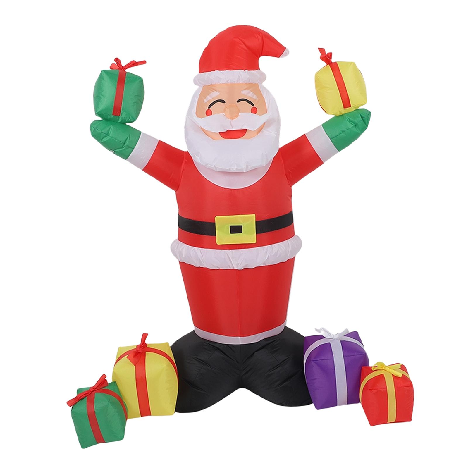 

Outdoor Inflatable Santa with LED Light Large Christmas Inflatable Yard Ornament for Holiday Garden Decor красный