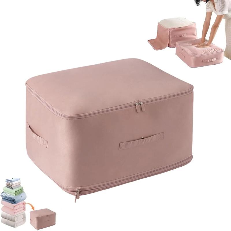 Ultra Space Saving Self Compression Organizer Bedroom Clothes Storage Bag Zipped