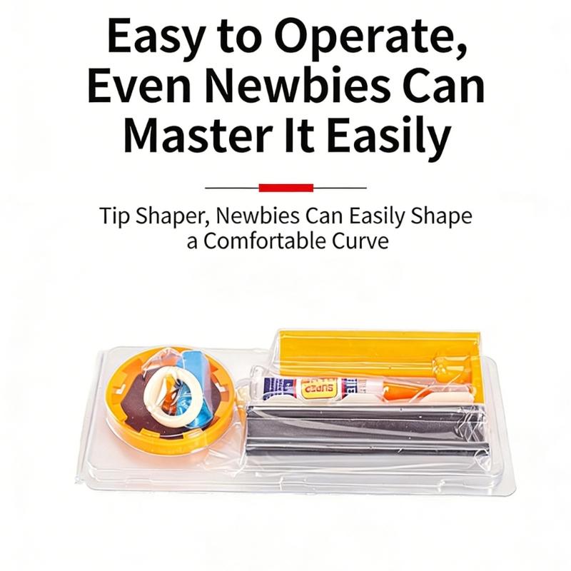 Billiard Pool Cue Repair Set Plastic Pool Repair and Replacement Clamp Tool Billiard Cue Tips Burnisher Maintenance Tool