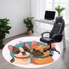 1pc French Bulldogs Office Round Rug, Non-slip, Soft and Durable Office Rug for Interior Decoration, Perfect for Office, Beautiful Decoration Yy260323