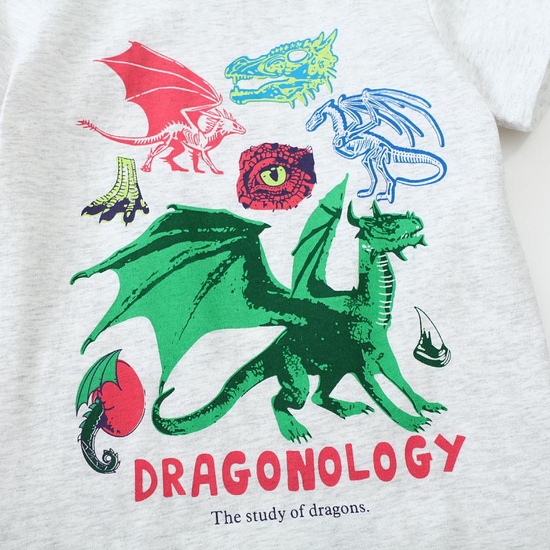 Little Maven Children's Clothing T Shirts 2026 Summer New Cartoon Dinosaurs Shirts Baby Boys Kids Clothes Cotton