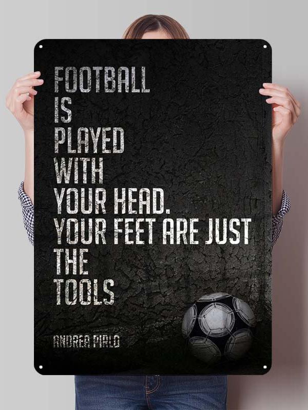 Andrea Pirlo Football Player Metal Posters Wall Art of Murals Custom Made Metal Tin Sign Plaque for Wall Decoration Retro Decor