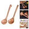 Heat Resistant Wooden Spoon with Long Hook-End Handle Ladle Scoops For Stirring Soup Stews And Hot Dishes Kitchen Tool