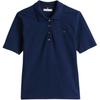 Simple Versatile Short Sleeve Polo Shirt Women Tops Navy-Blue WW43224-C1G