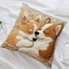 Short Plush Pillow Cover Knit Print Cushion Cover For Bed Sofa Car Office Back Support Decorative Pillowcase