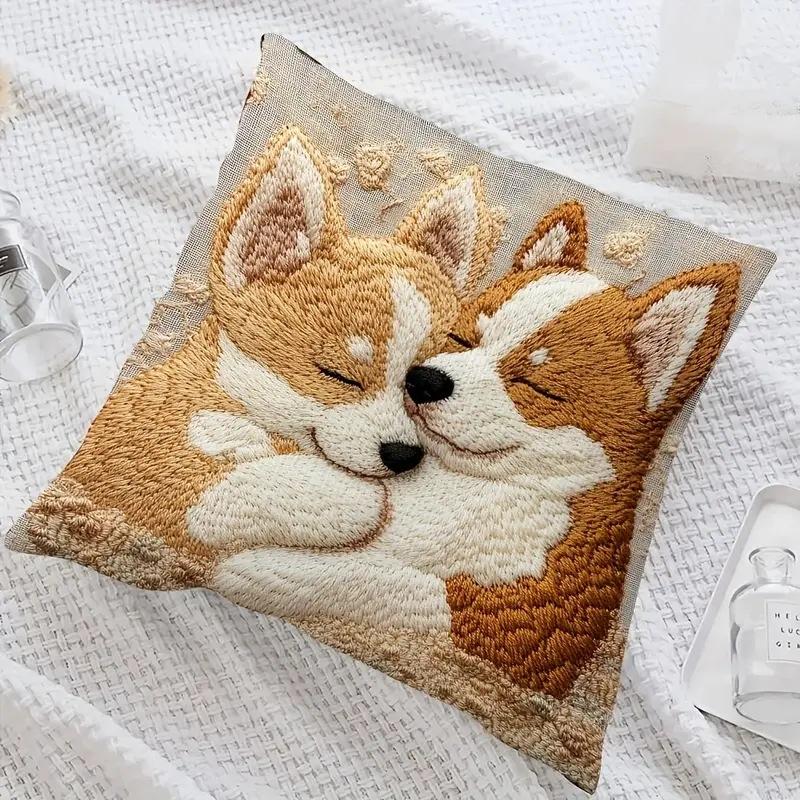 Short Plush Pillow Cover Knit Print Cushion Cover For Bed Sofa Car Office Back Support Decorative Pillowcase