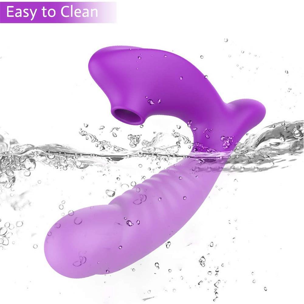 Clitoral Sucking G Spot Dildo Vibrator with 10 Powerful Modes Clit Sucker Rechargeable Clitoris Stimulator Sex Toys for Women