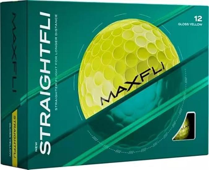 

Мячи для гольфа Maxfli Straightfli 2025 года, желтые, 1 дюжина, соответствуют правилам Straight (12 Шариков) Шарики, [Продукт]