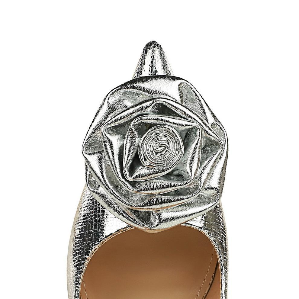 H Retro European and American Banquet Women's Shoes Super High Heel Thin Heel Shallow Mouth Pointed Flower Single Shoes Women's High Heels