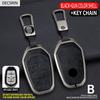 Zinc Alloy+Leather Car Remote Key Case Cover Protective Shell Fob for Ssang Yong 2020 G4 Rexton AutoKeychain Styling Accessories
