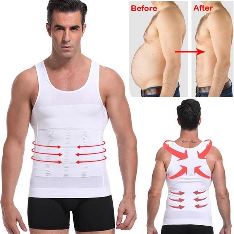 1PC Men Body Shaper Slimming Compression Vest Undershirt Seamless Waist Trainer Tank Top Belly Control Weight Loss Shapewear