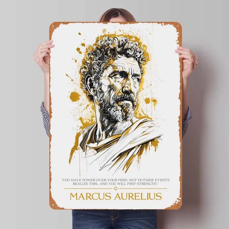 Mark Aurel Stoiker Zitat Schild Inspirierende Poster Dekoration für Heimdeko Artikel Metall Blechschilder für Wandkunst Dekoration