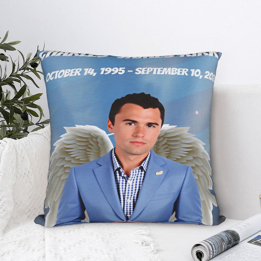 Charlie Kirk Angelic Advocate Pillow Case Comfy Pillow Cover Kawaii Cushion Cover For Sofa Home Decor