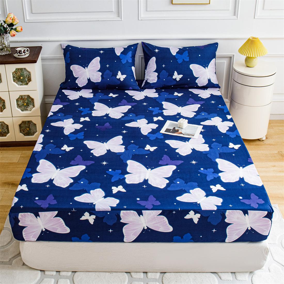 

1 шт. Простыня на резинке с принтом, Постельное белье, Без наволочки. для Спальни, Отеля Различные Домашние Украшения 90*200cm(only sheet)