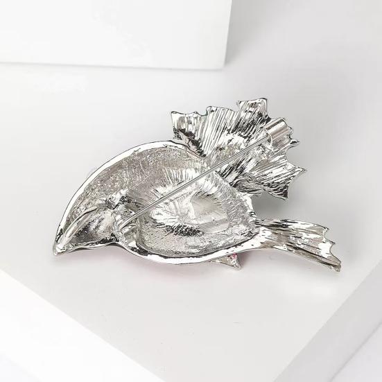 Oil Dripping Red Bird Brooch Enamel Bird Shape Lapel Pin Sweater Cardigan Coat Business Suit Clothing Accessories Jewelry Gift for Men Women