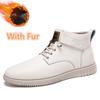 Warm Plush Fur Winter Boots New Arrival Men's High Top Shoes New Non-Slip Lace-Up Sneakers Leisure Walk Male Outdoor Basic Boots