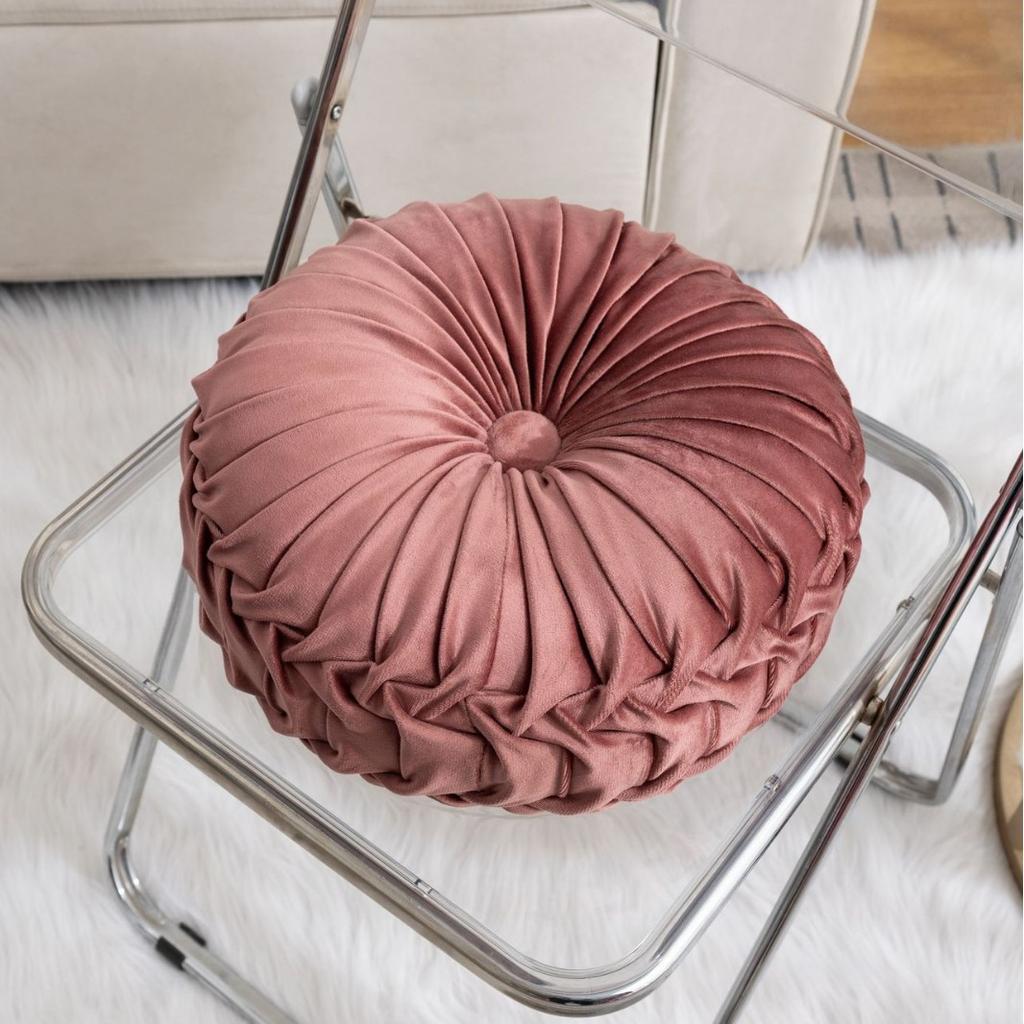 Nordic Ins Pumpkin Pillow Round Pillow Pink Seat Cushion Waist Pillow Living Room Sofa Homestay Decoration Wheels PuTuan
