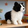 Stuffed Animals Border Collie Cuddly Realistic Standing Huggable Black and White Puppy Dog Toy for