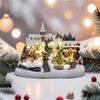 Handcrafted Resin Holiday House Ornament With Builts In Lights For Christmas Decorations And DIY Centerpieces