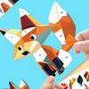 Paper DIY Paste Material Kit Handmade Animals Sticker Book 3D Geometric Sticker Books  Kids