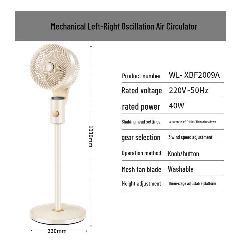 High-Power Silent Oscillating Floor Fan for Office & Home