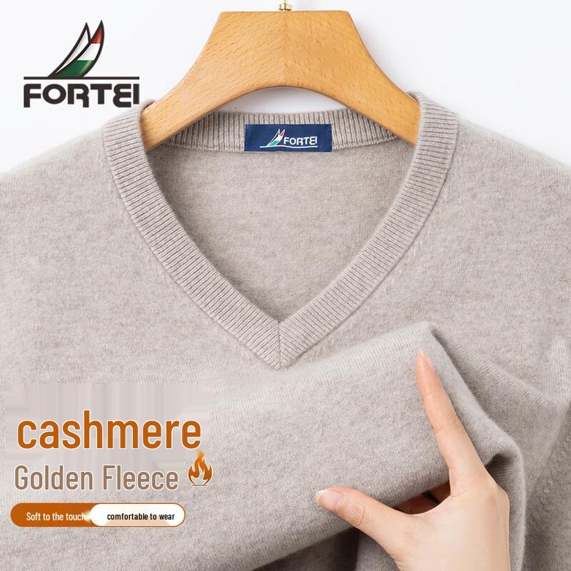 Men s V-neck Cashmere Blend Sweater L (50)