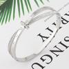 Neuer Edelstahl Schmuck Kristall Armbänder Kreuzung Römische Ziffern Armreif für Frauen, die Geschenke lieben, Großhandel