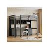 Hochbett - - 90x200 cm - Grau - Integrierter Tisch - 4 Aufbewahrungsschubladen