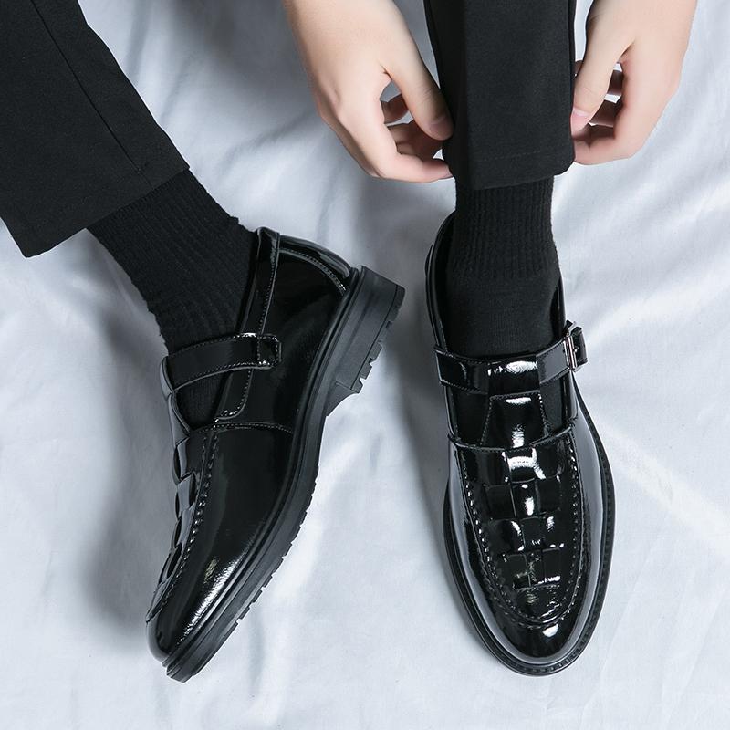 2024 Fashion Thick Bottom Loafers Black Casual Shoes for New Men Oxford Shoes Luxury Brand Formal Business Slip-on Wedding Shoes