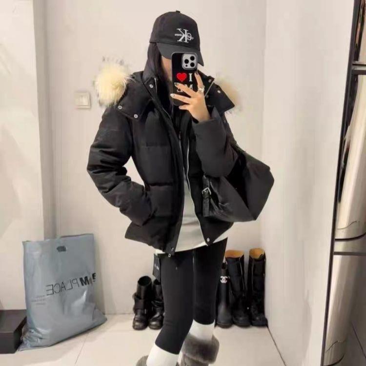 Super Good-looking Waist and Thin Cotton-padded Clothes for Women, Slim-fitting Big Fur-collared Cotton-padded Jackets In Winter, Small People, Thi