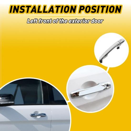 Exterior Door Handle Front Chrome Left Driver Side for 11-17 Ford Explorer Edge