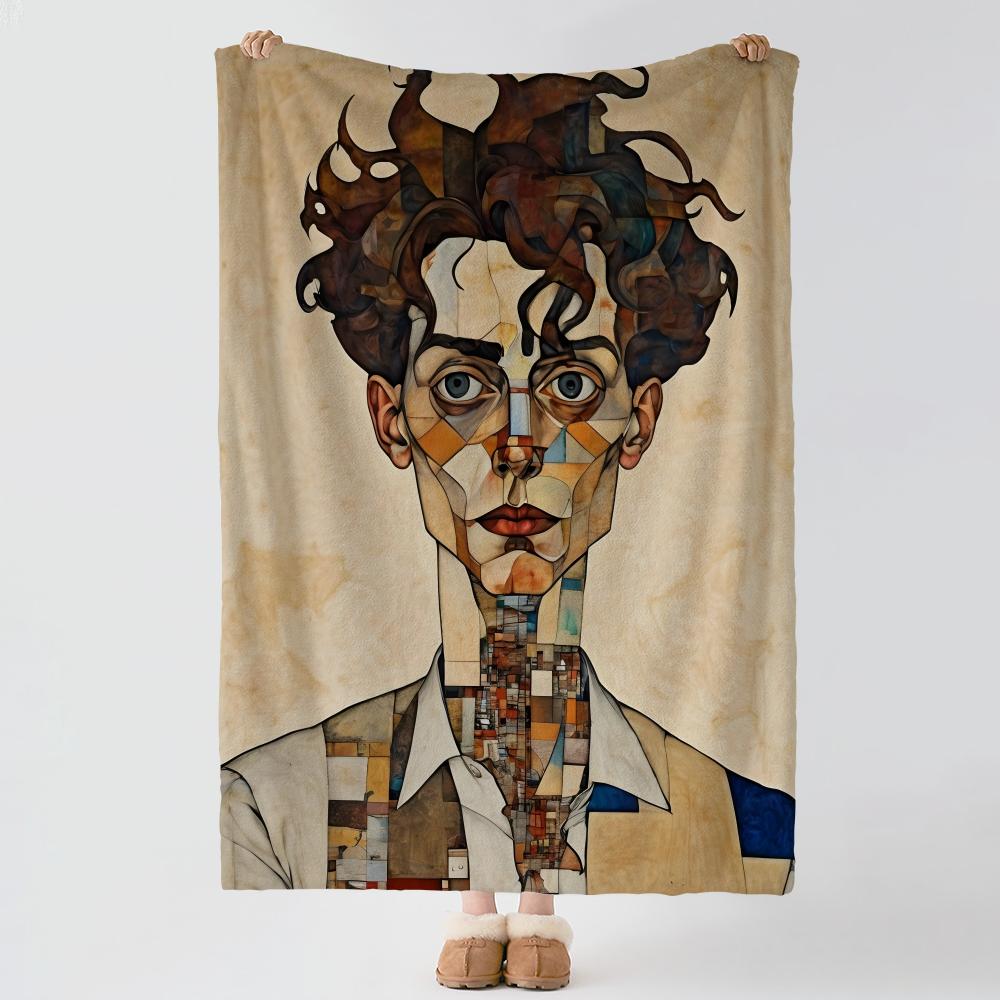 artist E-Egon Schiele-e Throw Thick Comfort Flannel Quilt, Multi-scene Use Indoor Outdoor Daily Nap