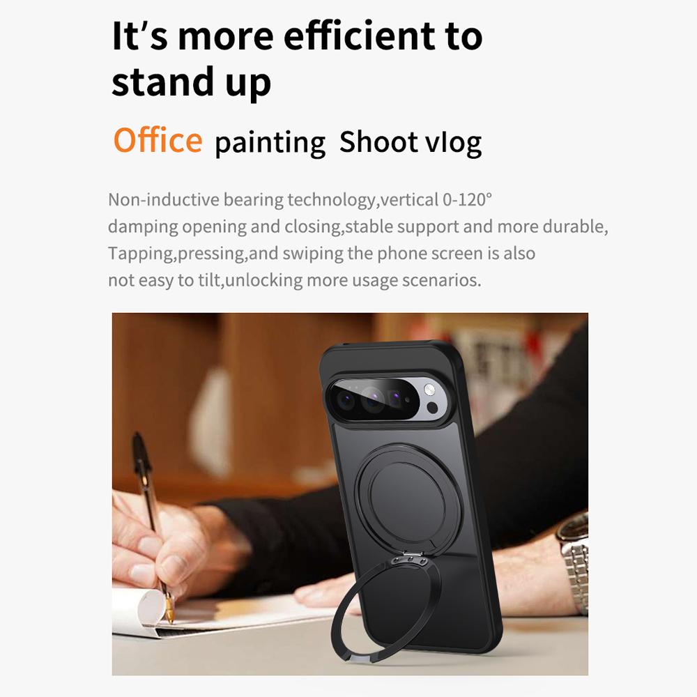 Für Google Pixel 10 Pro XL Hülle Kompatibel mit MagSafe TPU+Acryl+Metall Ständer Matte Handyhülle