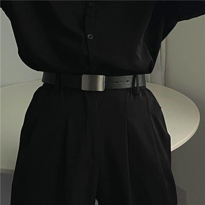 Trendy Black Pu Waist Belt With Smooth Buckle Ideal For Students And Casual Wear
