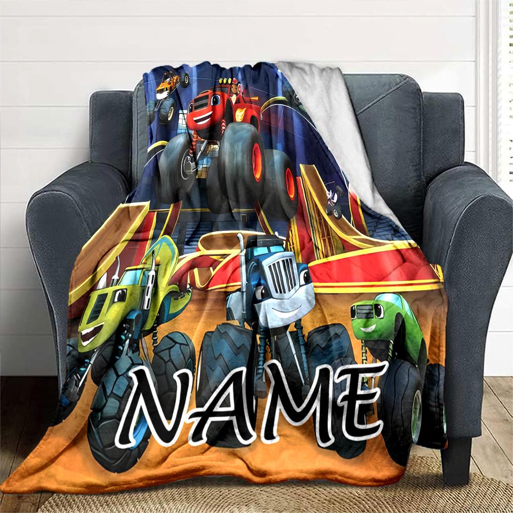 Coperta Ponderata Personalizzabile Blaze e le Macchine Mostruose1 – Nome Personalizzato, Coperta Accogliente per Tutte le Stagioni, Lavabile in Lavatrice, Coperta Personalizzata