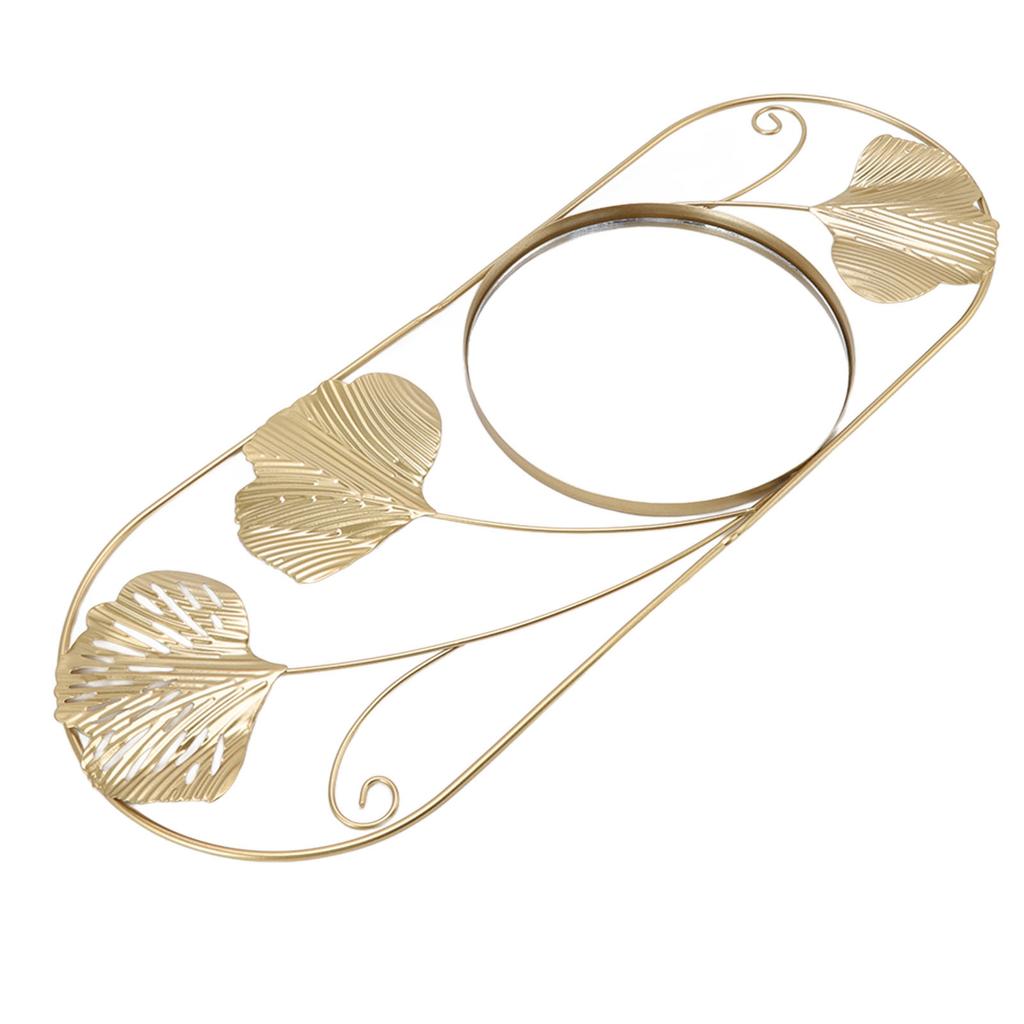 Metal Leaf Wall Mirror Fade Resistant Artistic Modern Decorative Mirror for Bedroom Living Room Office