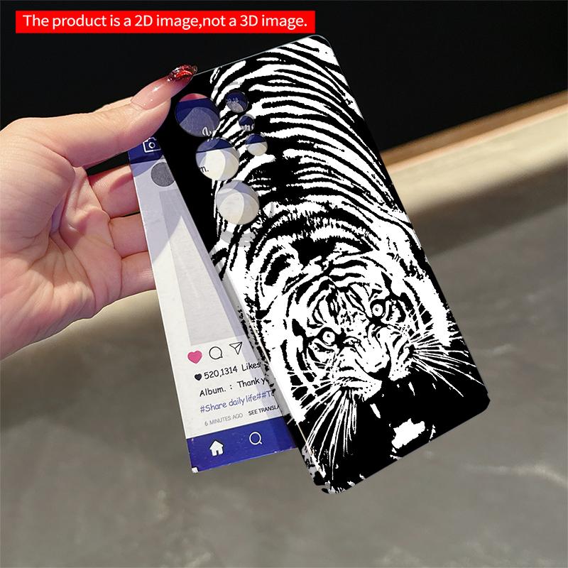 2DFlat Samsung Phone Case Bold Tiger Face Print Phone Case Applicable To Galaxy S23 S24 S25ULTRA S26 A12 A14 A15 A16 A54 A55