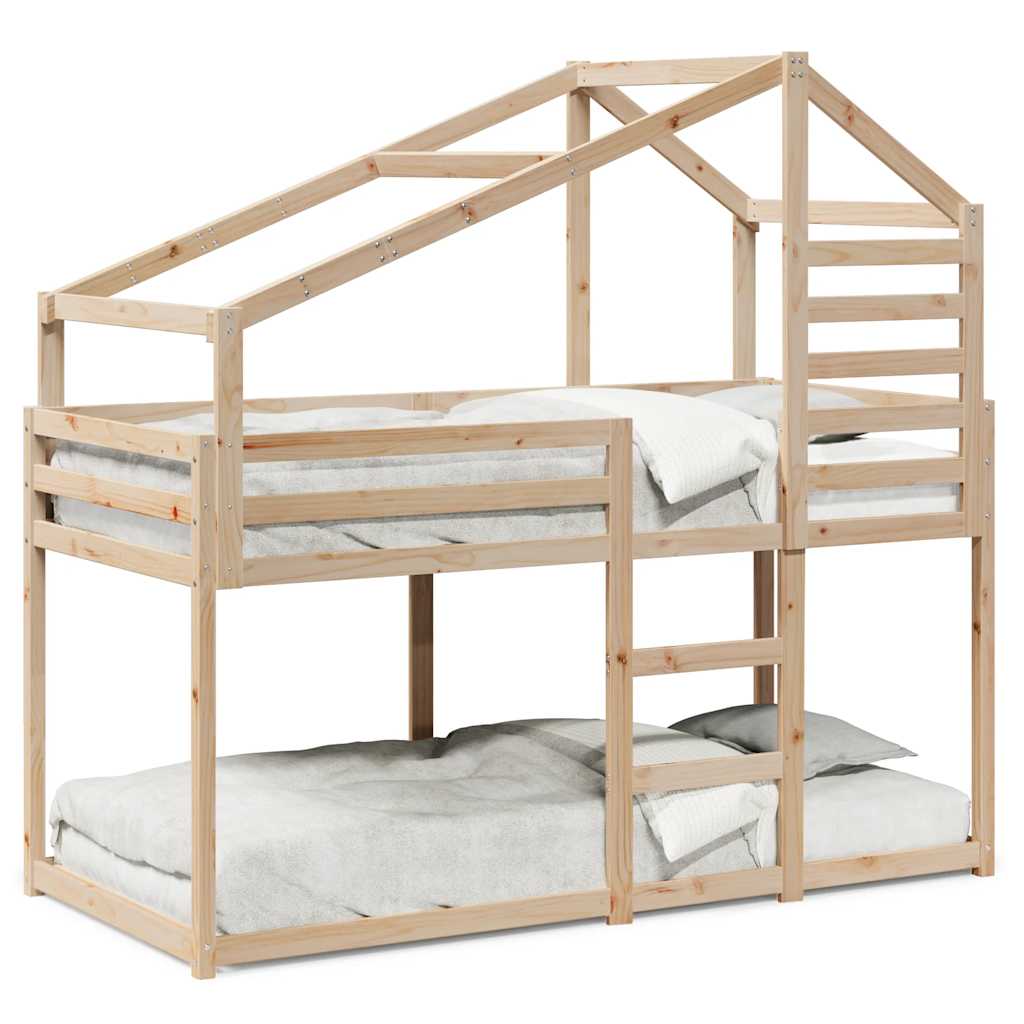 Bunk Bed Without Mattress 90 X 200 Cm Solid Pine Wood