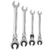6Pcs Ratcheting Wrench Set 10 17mm Metric Open Flex Head 72 Teeth Gear Open End Adjustable for Air Conditioning Tubing