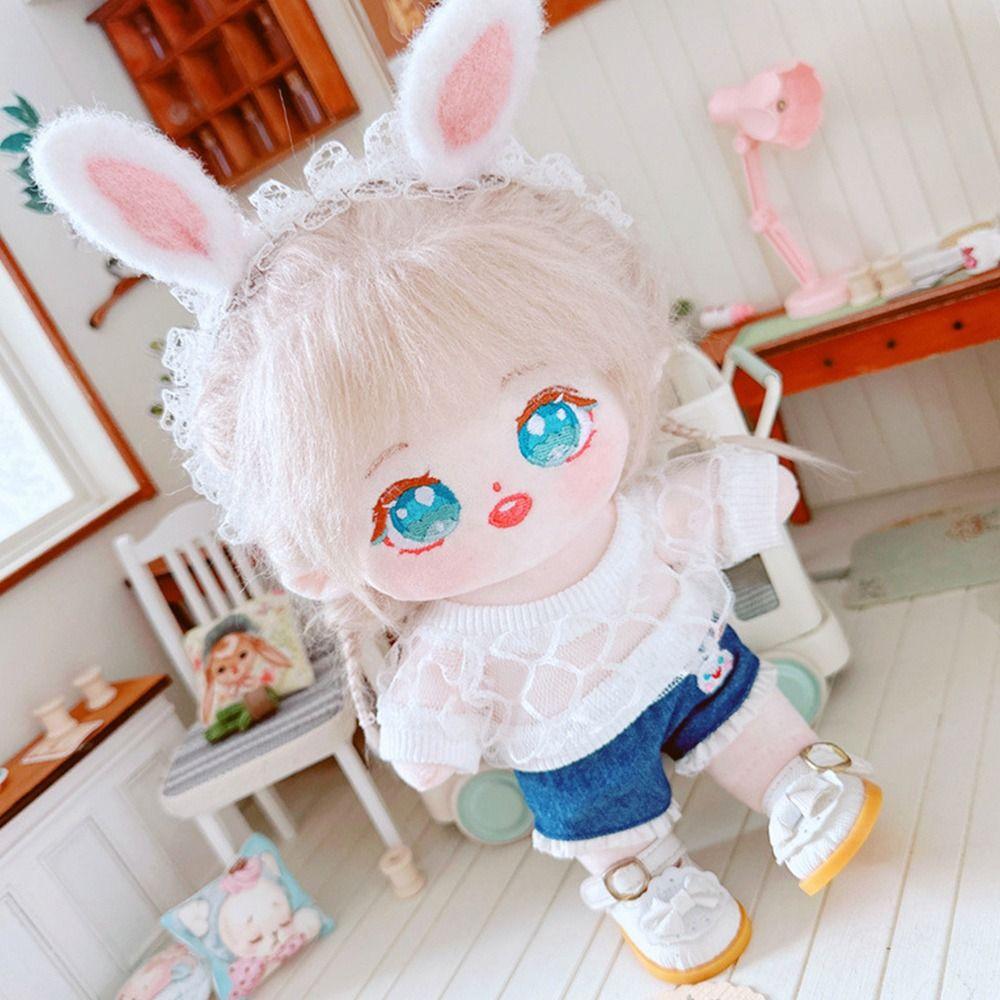 Doll Jeans Pants 20cm Doll Sweater Plush Doll's Clothes PU Leather Skirt Doll Outfit Accessories