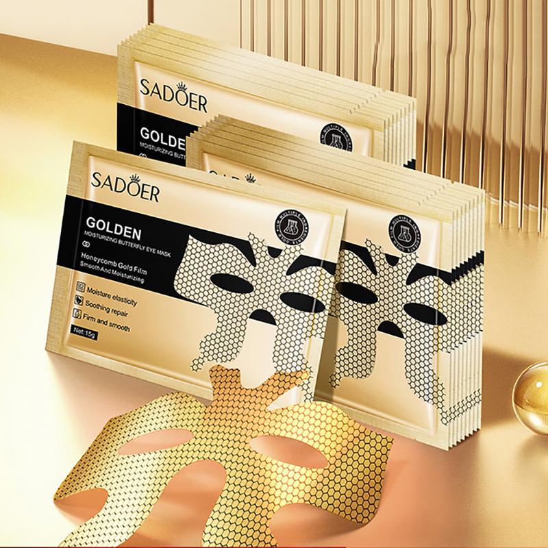 1/510pcs SADOER Peptide Golden Collagen Eye Mask Moisturizing Firming Smooth Anti Dark Circle Eye Pathes Eyes Masks Skin Care
