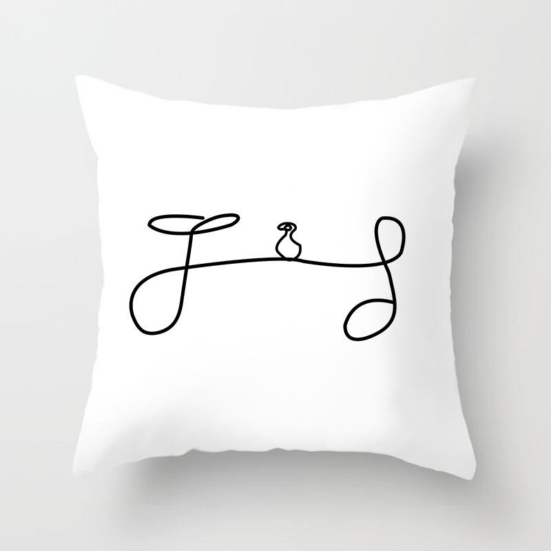 Nordic Ins Style Small Fresh Pillowcase Abstract Plant Flower Scenery Sunset Car Sofa Cushion Cushion Cover