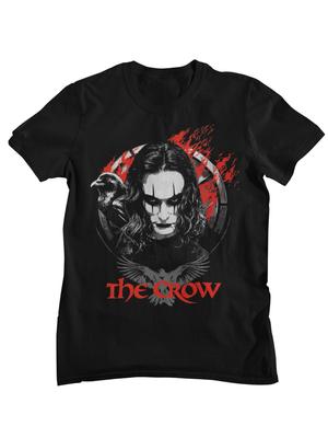 Koszulka w stylu vintage z motywem Kruka Gotycki Film Zemsta Nadruk Codzienna Bawełniana Krótki Rękaw Streetwear T-shirt