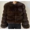 VAYLA Damenmode Kunstpelzmantel Super Heiß Herbst Winter Damen Kurze Kunstfuchs Fell Flauschige Jacke Hohe Qualität Top Damen Pelzmäntel