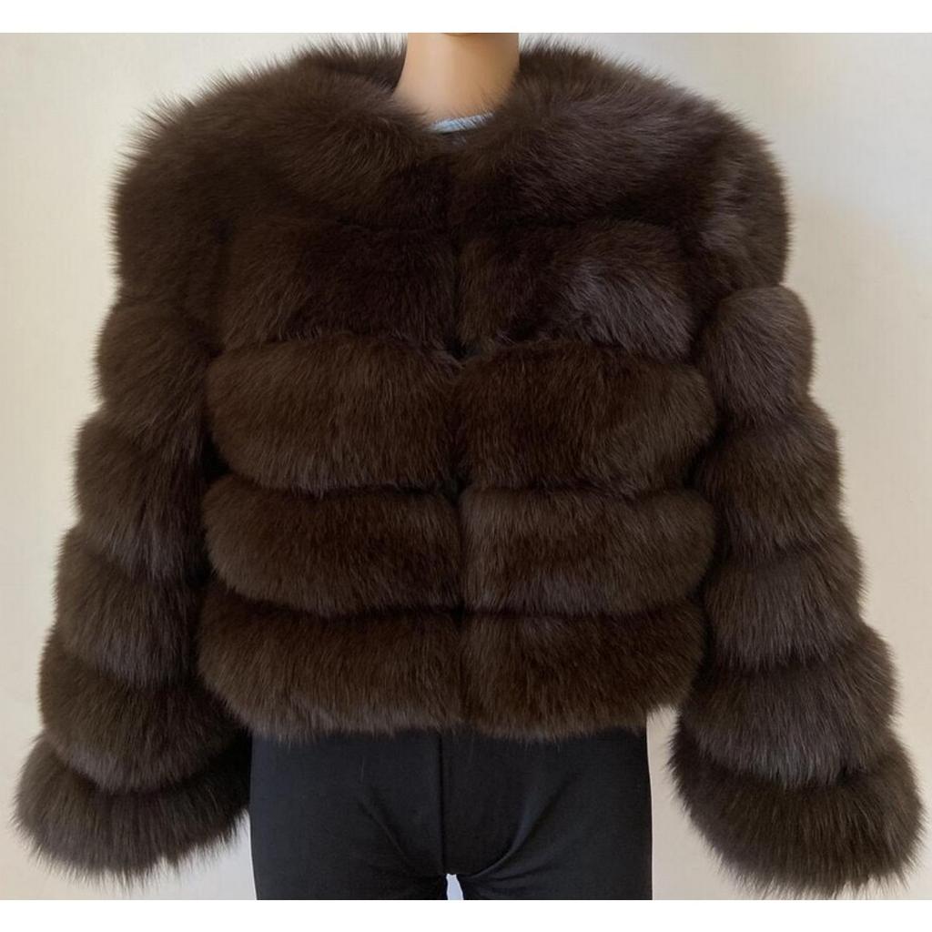 VAYLA Damenmode Kunstpelzmantel Super Heiß Herbst Winter Damen Kurze Kunstfuchs Fell Flauschige Jacke Hohe Qualität Top Damen Pelzmäntel