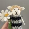 Blonde Flower Wool Felt Lamb Doll Pendant - Bag Charm, Keychain, Car Ornament