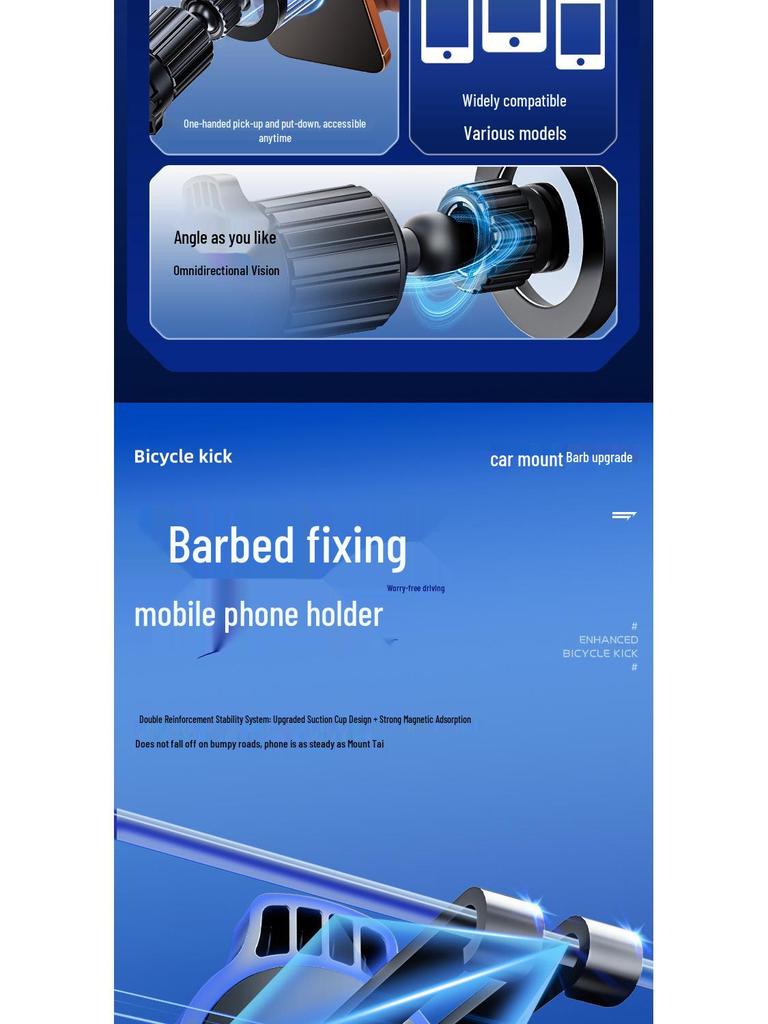 Magnetic Car Air Vent Phone Holder with Telescopic Folding Ring