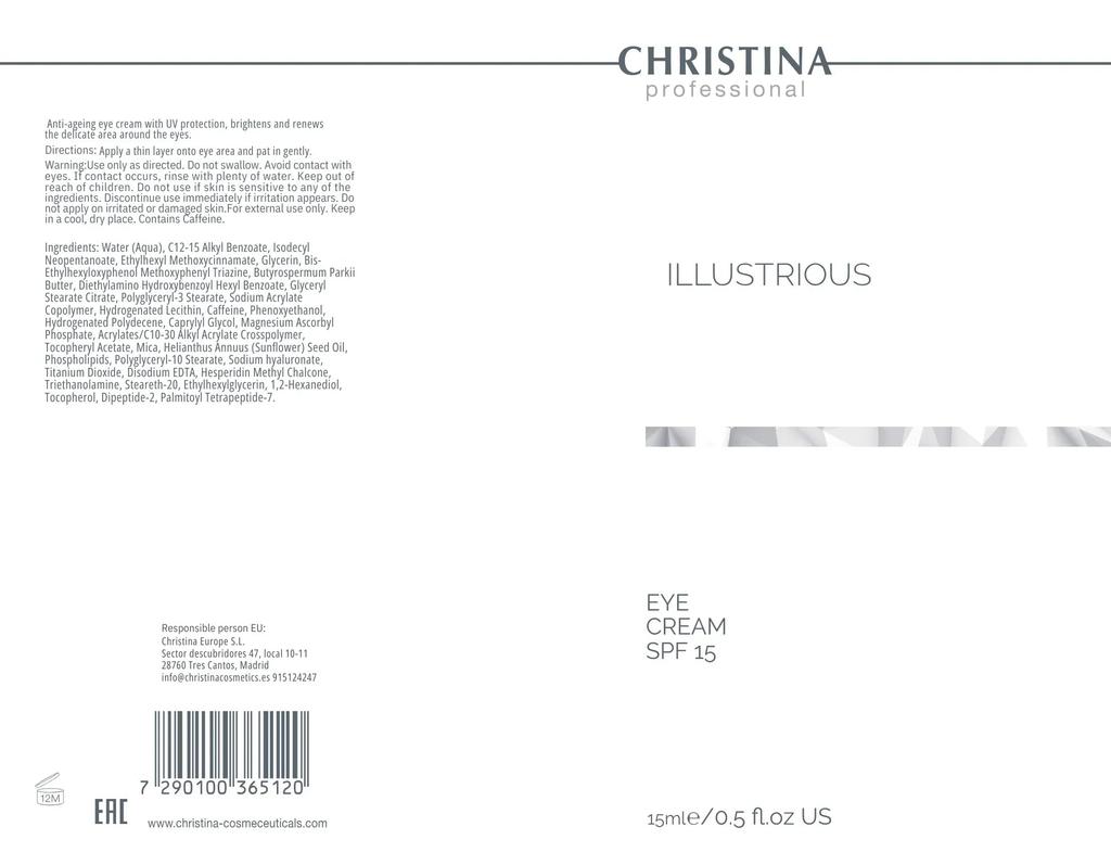 Illustrious Eye Cream SPF15 - Eye cream SPF 15, 15 ml